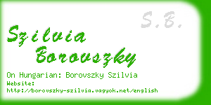 szilvia borovszky business card